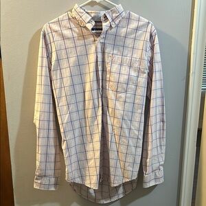 IZOD Mens Pink, Blue, White Collared Dress Shirt